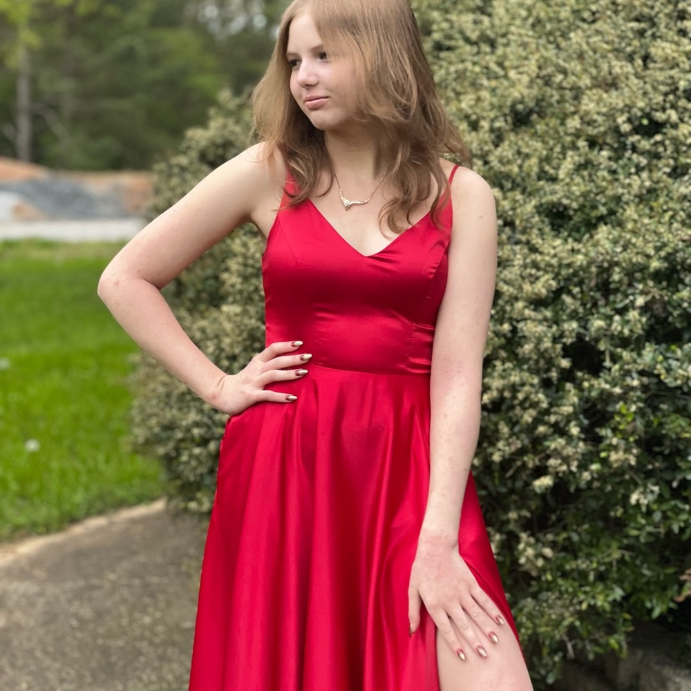 Long Red Evening Gown